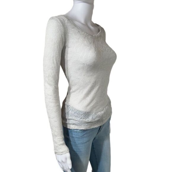 Express Silver Wool Blend Sheer Sweater - Picture 4 of 11